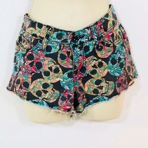 Love Sick Low Rise Goth Skull Shorts Sz 3 The Short Grunge